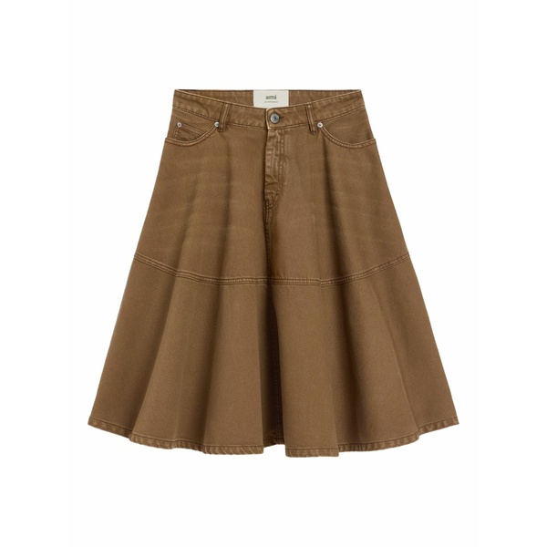 意中の女 レディース スコート ボトムス Cotton MIDI skirt Brown