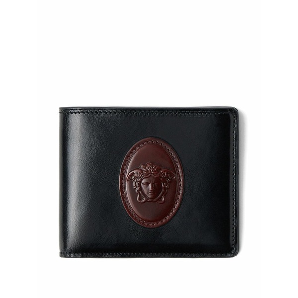 ヴェルサーチ メンズ 金入れ 付属物 Roomy leather wallet Black