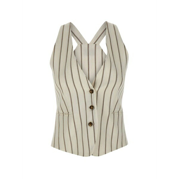 マレーラ レディース 上衣＆上衣 アウター Striped v-neck gilet White