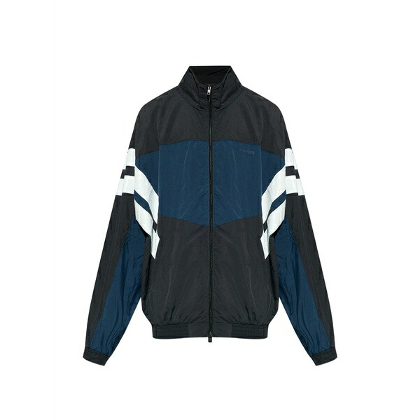ヴェトモン メンズ 上衣＆上衣 アウター Striped-sleeves colour-block jacket Black
