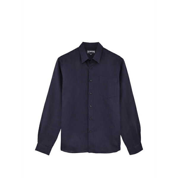 ヴィルブレクイン メンズ プルオーバー トップス Chest-pocket linen shirt Blue