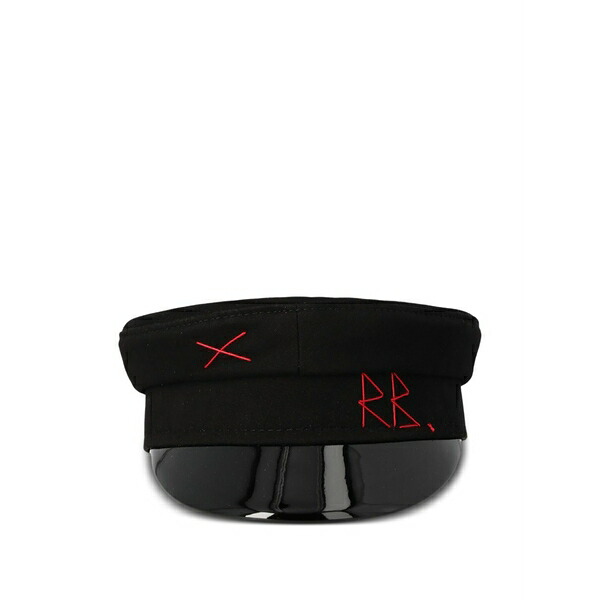 ラスランバジンスキー レディース 鳥打ち帽 付属物 Embroidered-detail cap hat Black