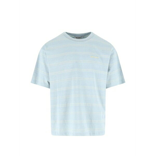 鉄道車両ハート型 メンズ プルオーバー トップス Matti striped t-shirt Blue
