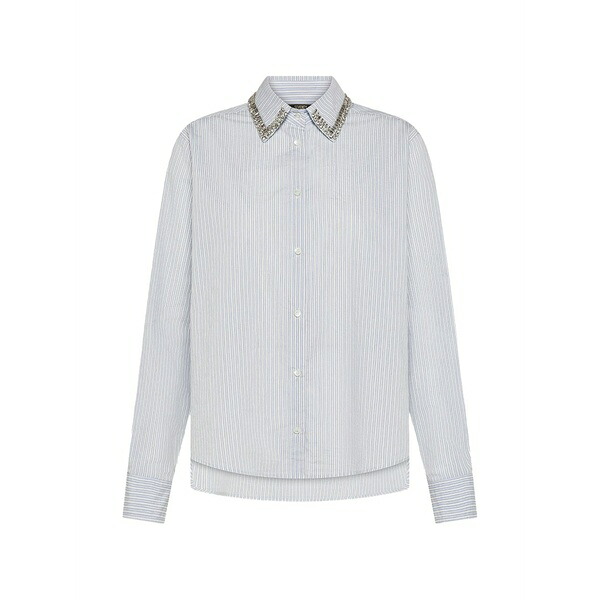 セブンティ レディース プルオーバー トップス Embellished striped shirt White