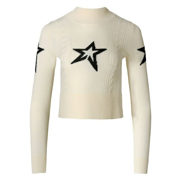 純然たるちょっとの間 レディース 編み物\u0026プルオーバー アウター Star-embellished cable-knit sweater White