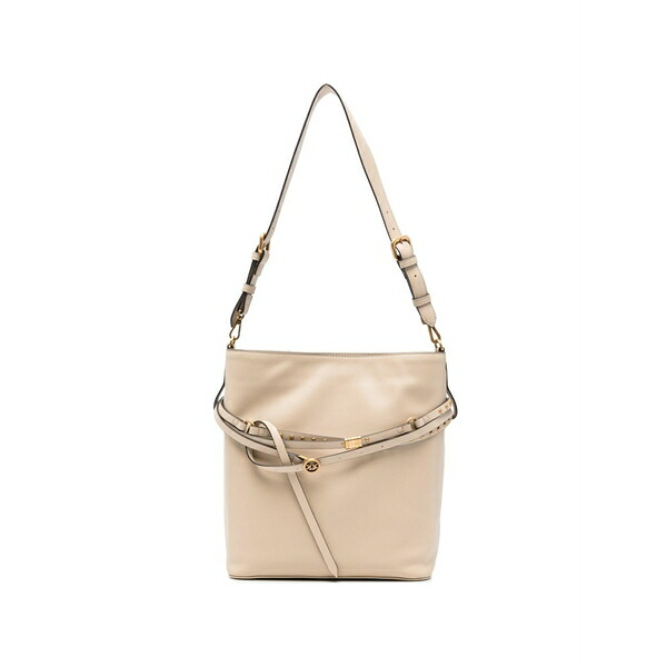 ピンコ レディース ショルダーバッグ バッグ Medium bucket leather shoulder bag Neutrals｜asty