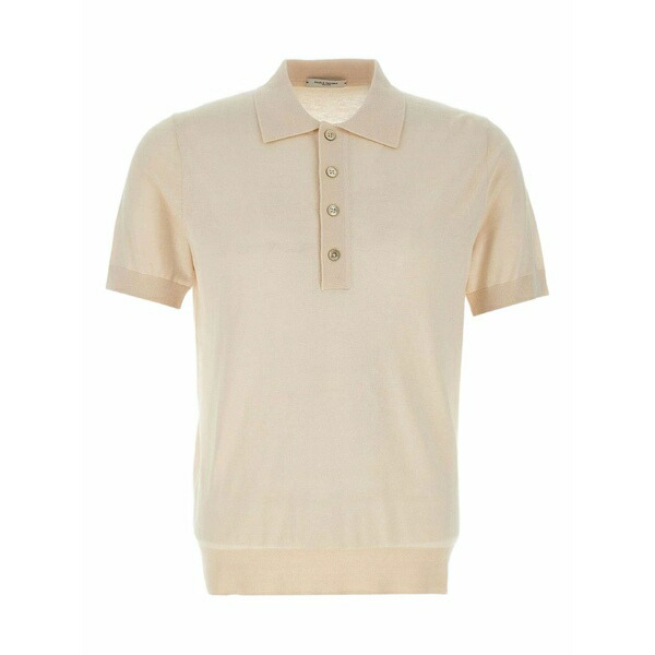 パウロペコラ メンズ スポーツシャツ トップス Silk-blend polo shirt Neutrals