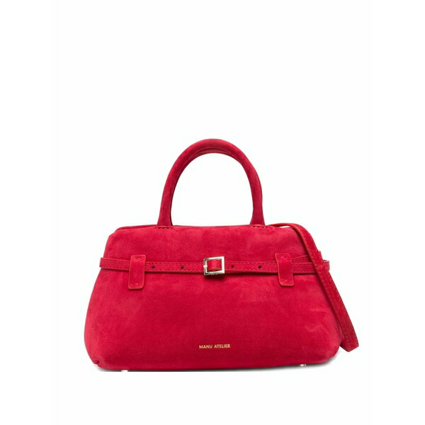 マニュアトリエ レディース ショルダーバッグ 御徒面子 Le cambon suede tote bag Red