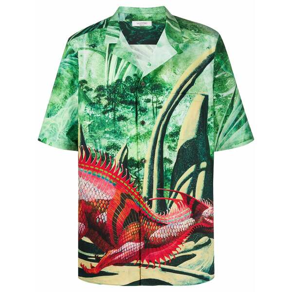 ヴァレンティノ ガラヴァーニ メンズ ティーシャツ トップス Graphic print shirt Green