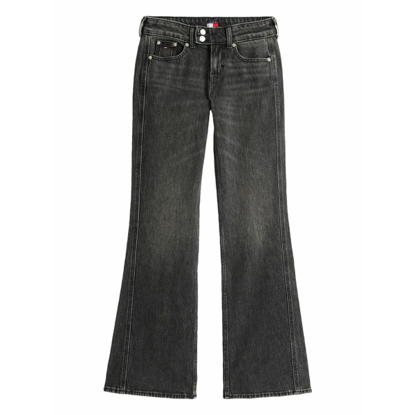 トミーヒルフィガー レディース ジーンズズボン下 ボトムス Double-button flared jeans Black