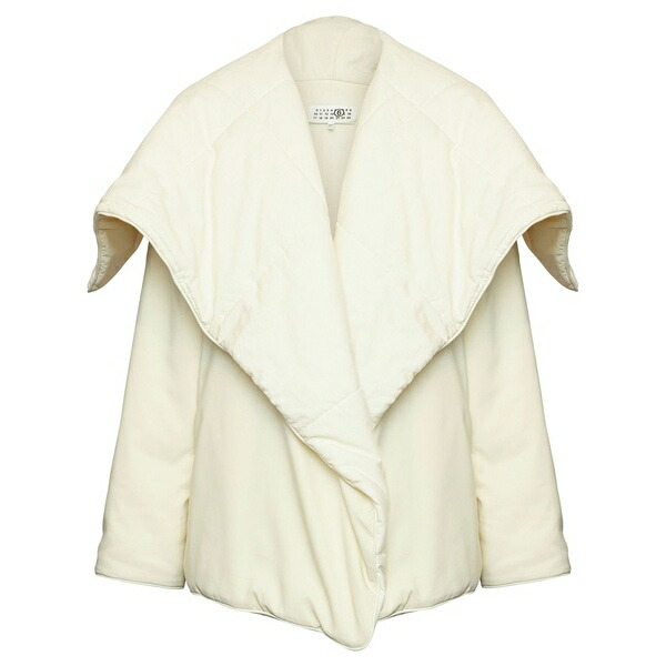 マルタンマルジェラ レディース 上衣＆上衣 アウター Oversize-collar padded jacket Neutrals