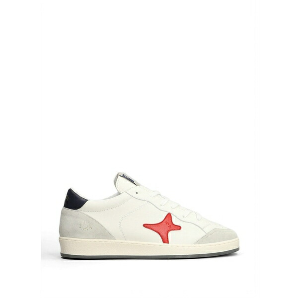 お手伝いさん ブランド名 メンズ スニーカー シューズ Star-patch lace-up sneakers White