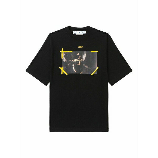 象牙色 メンズ ティーシャツ トップス Caravaggio-print t-shirt -