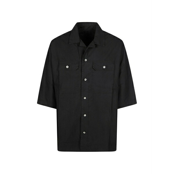 リックオウエンス メンズ プルオーバー トップス Magnum tommy button pocket shirt Black