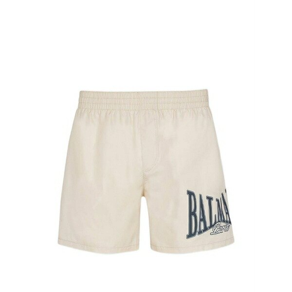 バルマン メンズ 心地好いズボン下 ボトムス Logo-print swim shorts Neutrals