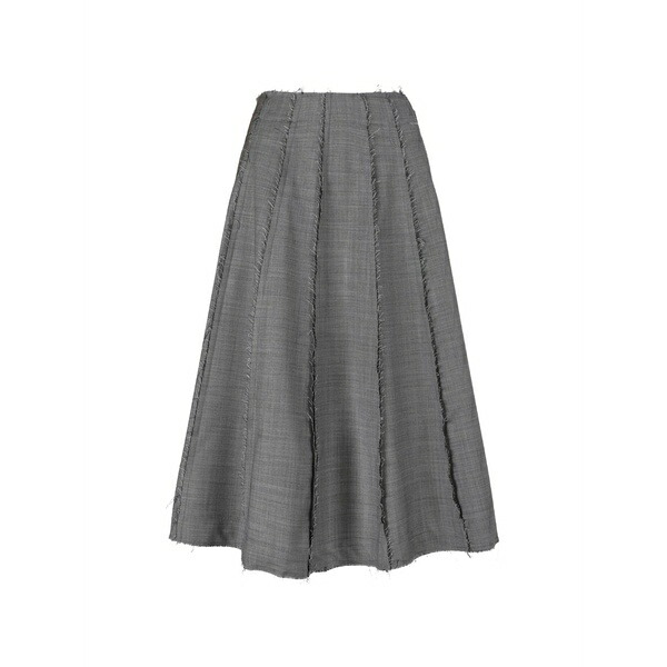 野球クラブ はたご屋 ザ 燕尾服 レディース スコート ボトムス Frayed-detail paneled skirt Grey