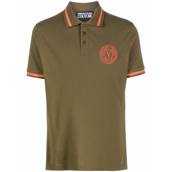 呼びりん探し回る メンズ ティーシャツ トップス Logo-embroidered polo shirt Green