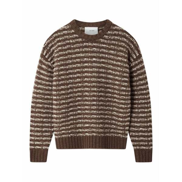 アクセルアリガト メンズ 編み物\u0026プルオーバー アウター Sonar striped sweater Brown