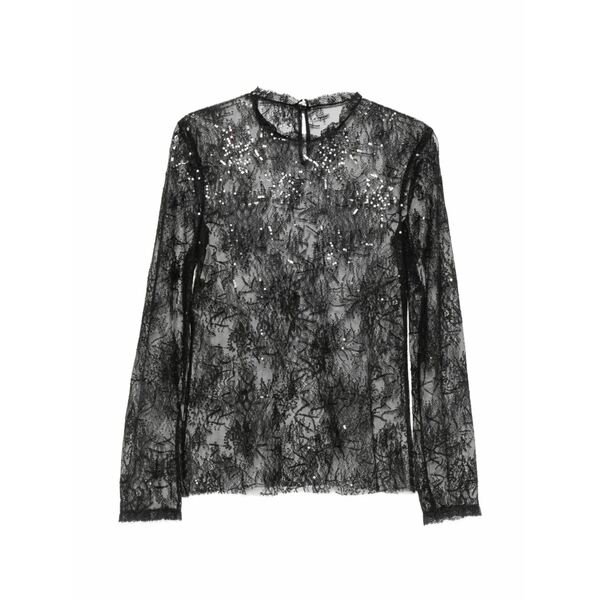 アルベルタ フェレッティ レディース プルオーバー トップス Sequin-embellished lace top Black
