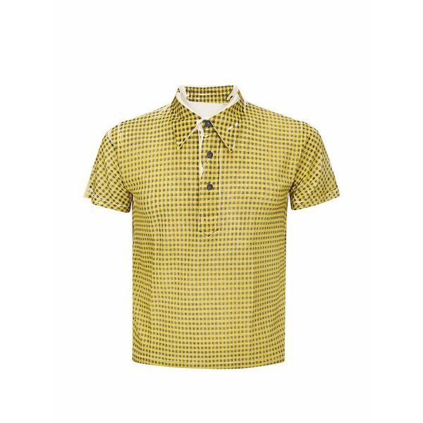 マルタンマルジェラ メンズ スポーツシャツ トップス Plaid polo shirt Yellow