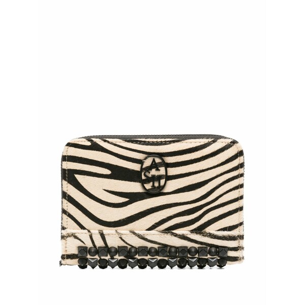 木灰 レディース 紙入れ 付属品 Zebra-print studded wallet Neutrals