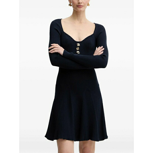 フラコミーナ レディース ワンピース トップス Sweetheart-neck mini dress Blue｜asty