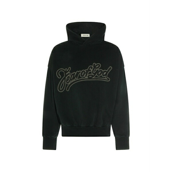 フィアオブゴッド メンズ パーカー・スウェットシャツ アウター Logo-print hoodie Black
