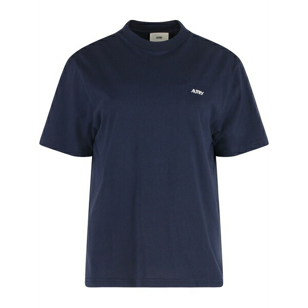オートリー レディース プルオーバー トップス Logo-embroidered t-shirt  Blue