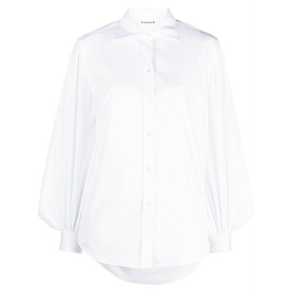 パロッシュ レディース プルオーバー トップス Puff-sleeves cotton shirt White