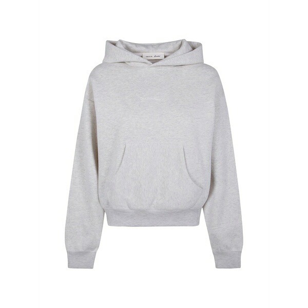 エフオージーエッセンシャルズ レディース パーカー・スウェットシャツ アウター Logo-embroidered hoodie Grey|asty
