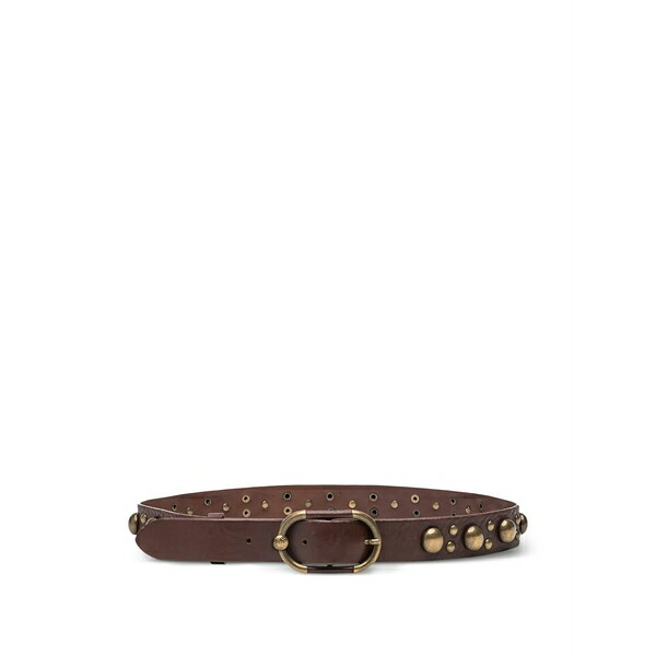ピンコ レディース 三尺帯 付属物 Studded leather belt Brown