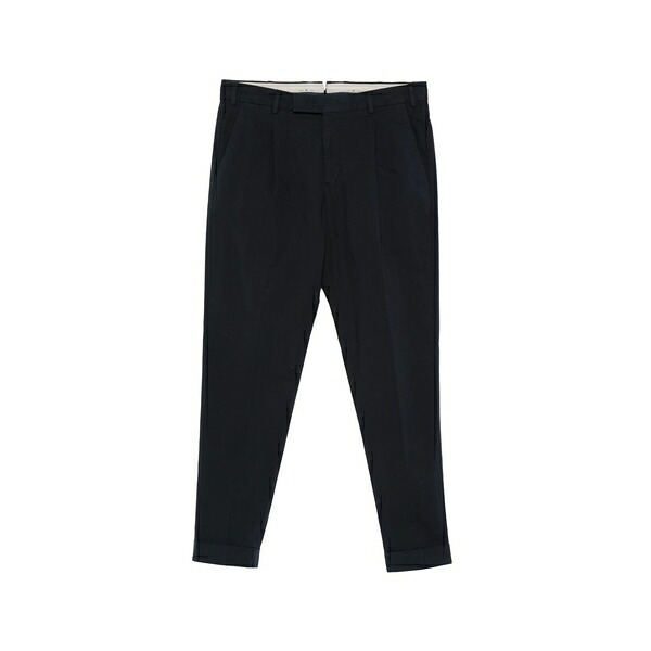 PTトリノ メンズ 心地好いズボン下 ボトムス Pleated tapered trousers Blue