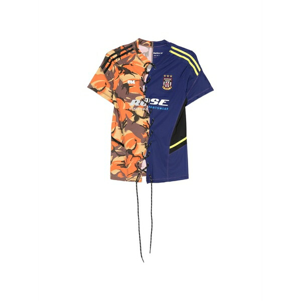 マーティン・サクラ色 メンズ プルオーバー トップス Lace-up t-shirt Blue