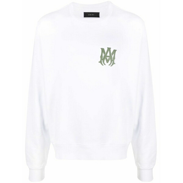 アミリ メンズ パーカー・スウェットシャツ アウター Logo-print cotton sweatshirt White
