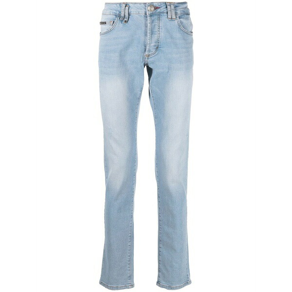 フィリップ飾り気の無い メンズ ジーンズズボン下 ボトムス Super straight-cut stonewashed jeans Blue