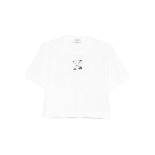 象牙色 レディース ティーシャツ トップス Logo-print t-shirt  White