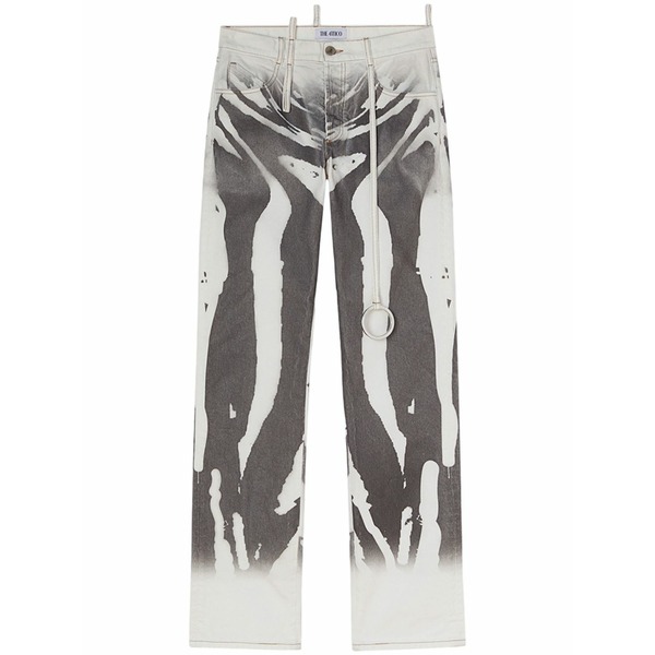 ジ アティコ レディース デニムパンツ ボトムス Abstract-print jeans Grey|asty