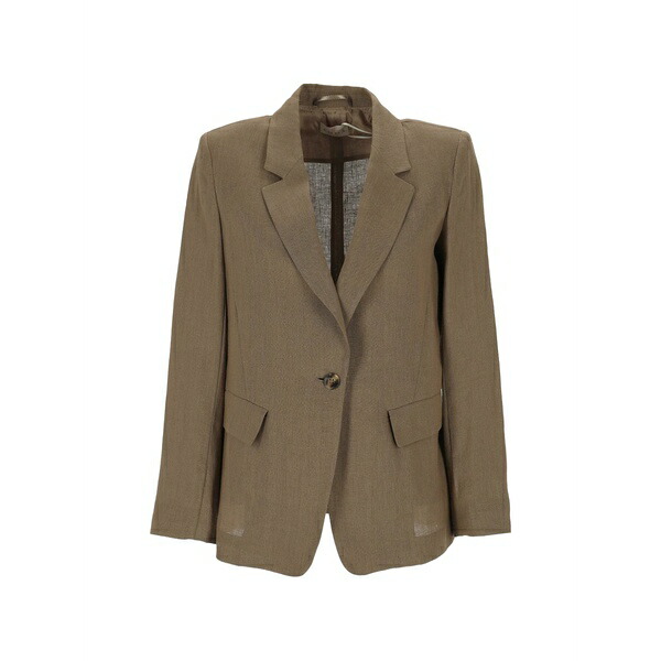 マレーラ レディース 上衣＆上衣 アウター Single-breasted linen blazer Brown