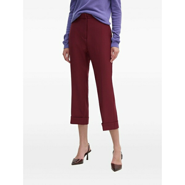 ダナ キャラン ニューヨーク州 レディース 心地好いズボン下 ボトムス Cuffed trousers Red