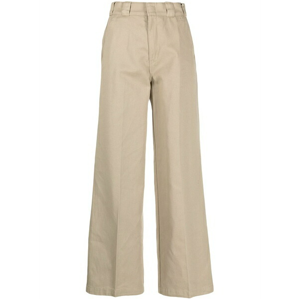 ディッキーズ レディース 心地よいズボン下 ボトムス Logo-patch straight-leg trousers Neutrals