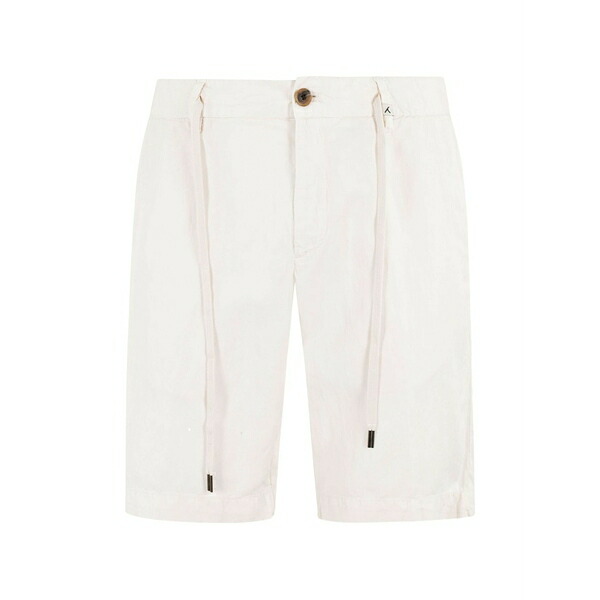 ミース メンズ 心地よいズボン下 ボトムス Elasticated-waist drawstring shorts White