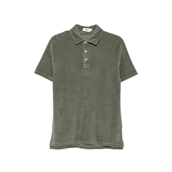 アルテア メンズ ポロシャツ トップス Side-slit polo shirt Green|asty