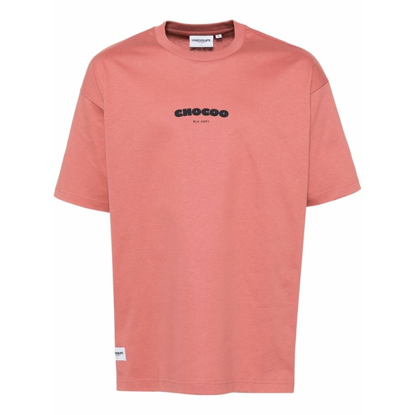 チョコレート メンズ Tシャツ トップス Logo-print t-shirt Pink｜asty