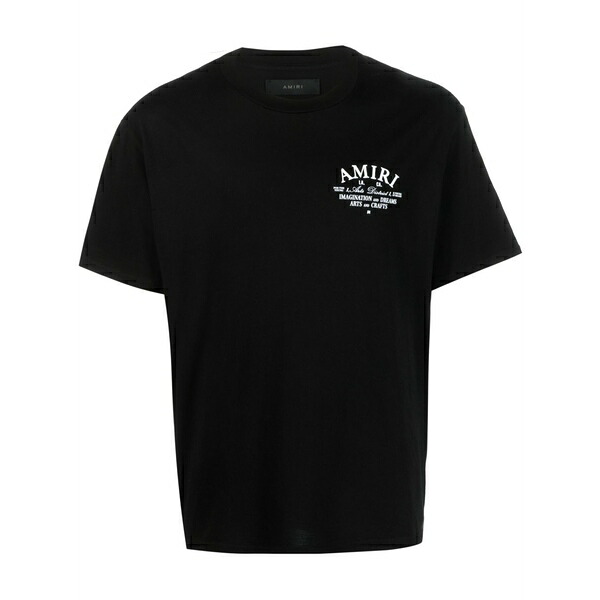 アミリ メンズ ティーシャツ トップス Logo-print short-sleeve t-shirt Black