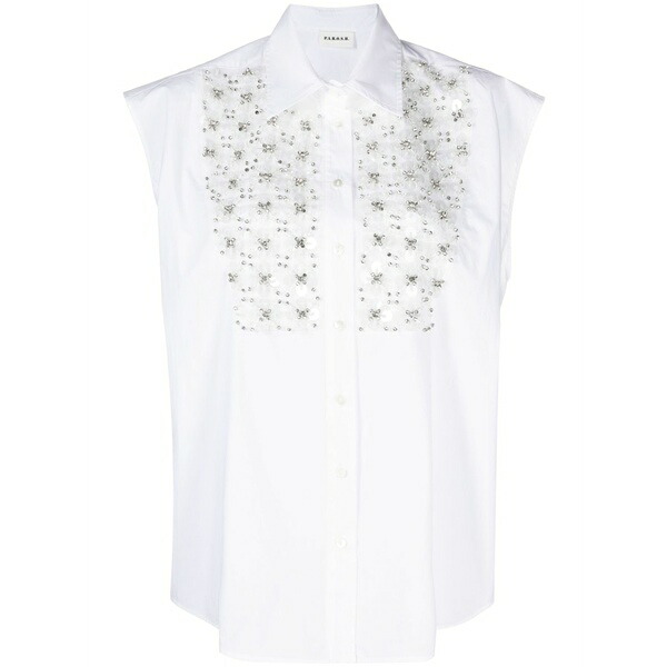 パロッシュ レディース プルオーバー トップス Rhinestone-embellished blouse White