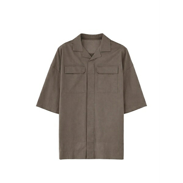 リックオウエンス メンズ プルオーバー トップス Pocket button shirt Brown