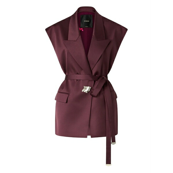 ピンコ レディース 上衣＆上衣 アウター Melanzana belted collared jacket Purple