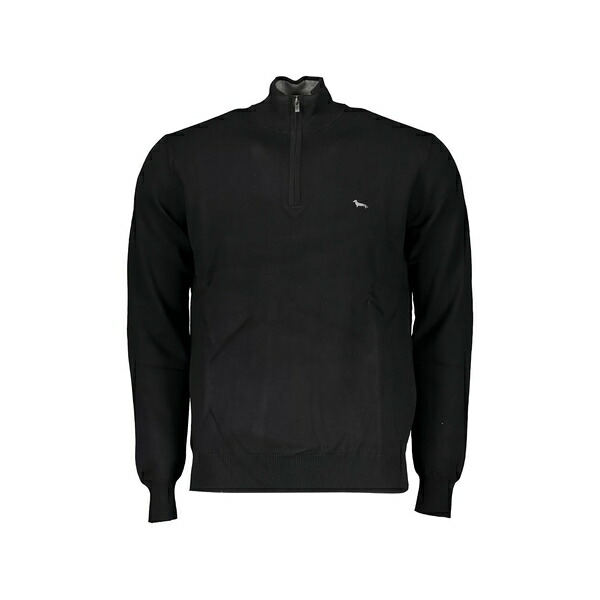 ハーモント \u0026 知恵袋 メンズ パーカー・スウェットシャツ アウター Embroidered-logo half-zip cotton sweater Black