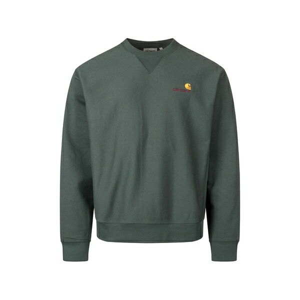 鉄道車両ハート型 メンズ パーカー・スウェットシャツ アウター American script sweatshirt Green