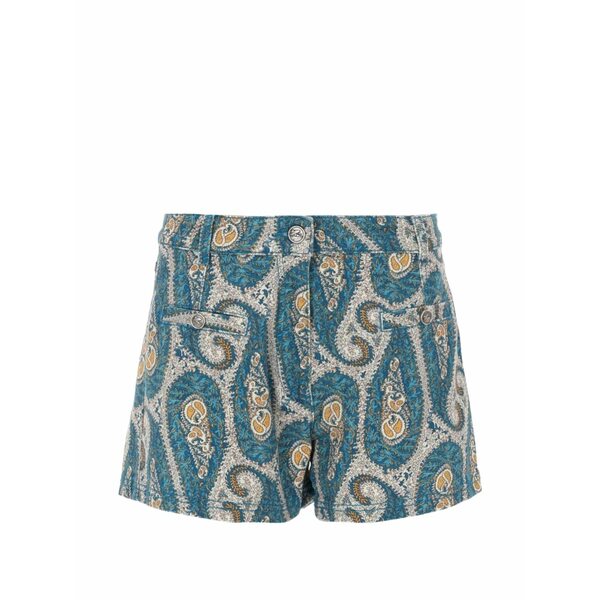 エトロ レディース 心地好いズボン下 ボトムス Paisley-print denim shorts Blue